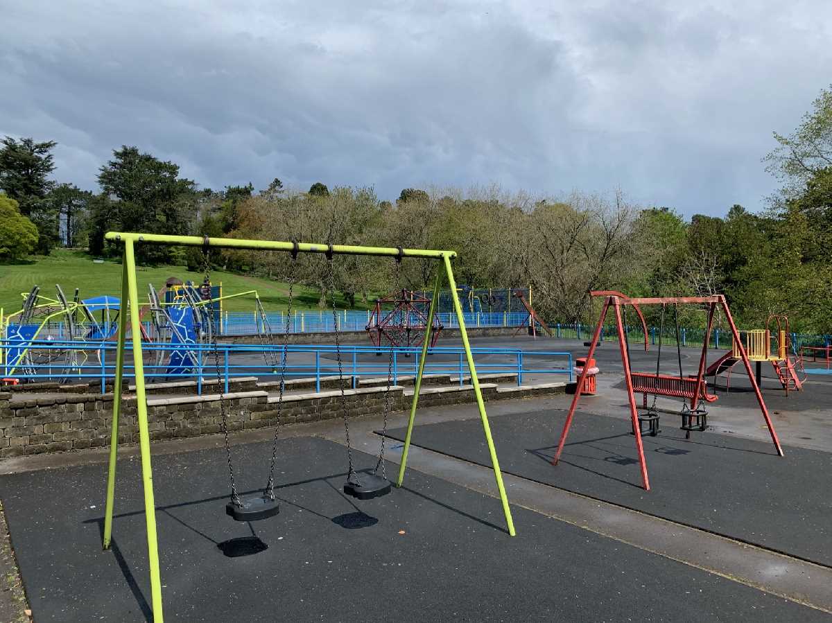 Photo of the swings and the playground, Ley Hill Park.